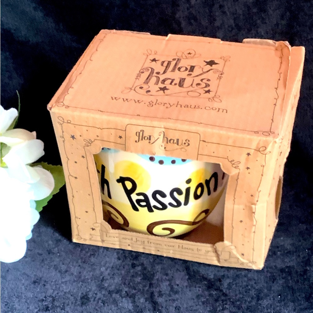 Glory Haus Coffee Mug “Live Life with Passion” NIB